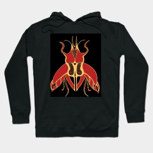 Red and Gold Scarab Hoodie